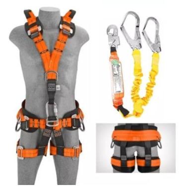 Imagem de Cinto de Segurança Paraquedista 7 Argolas em Fita para Espaço Confinado e Suporte Lombar - CA39135