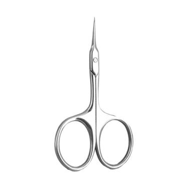 Imagem de Tesoura de cutícula extrafina, aparador de cutícula para pedicure, manicure, lâmina curva, ponta precisa, kit de cuidados com as unhas, ferramentas para arte em unhas, A, prata