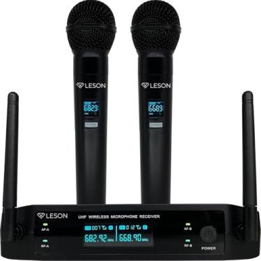 Imagem de Microfone Sem Fio Duplo Leson Ls962 96 Canais Digital Profissional Multi-frequência Cor: Preto