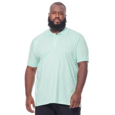 Imagem de Camisa Polo Plus Size Masculina lisa Com Punho Verde Água - ANISTIA, V
