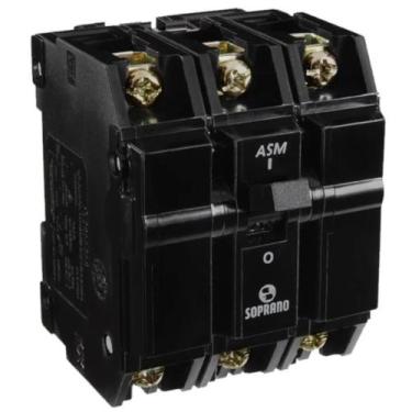 Imagem de Disjuntor Nema Trifásico 40a Asm-b 3 Polos Preto Soprano
