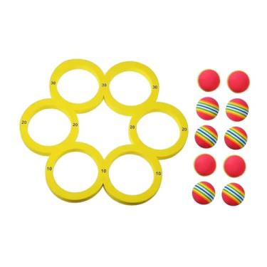 Imagem de UGPLM Jogo de arremesso de piscina com acessórios de pontuação, brinquedos de boia de espuma para entretenimento aquático, diversão de verão, festa em, 10 Bolas
