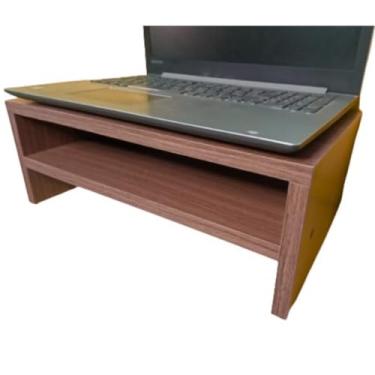 Imagem de Suporte para Monitor em MDF, Base Organizadora para Computador e Notebook, Design Moderno (Freijó)