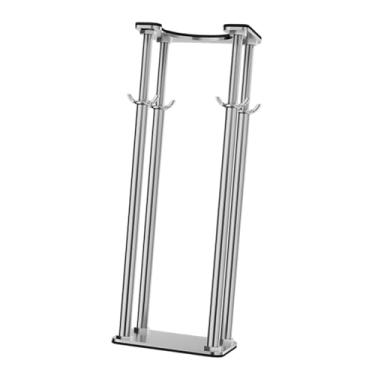 Imagem de IEUDNS Suporte para pia sob o balcão, haste de suporte para pia de aço inoxidável, resistente para lavatório retrátil para cozinha doméstica, Altura 46 a 56 Cm