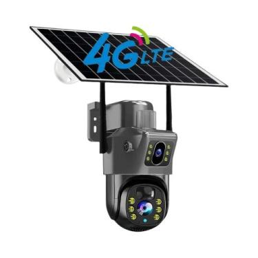 Imagem de Câmera IP Externa Solar 4G WIFI Sem Fio CCTV Vigilância Smart Home HD 