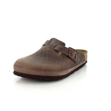 Imagem de Sandália de couro unissex Boston da Birkenstock, Habana Oiled Leather, 12-12.5