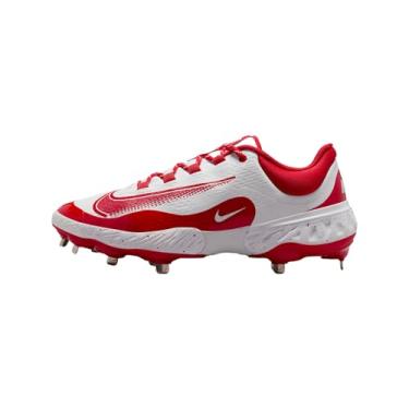 Imagem de Nike Tênis masculino Alpha Huarache Elite 4 Baseball Metal Baseball DJ6521, Branco/vermelho universitário, 38