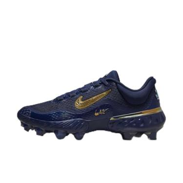 Imagem de Nike Chuteiras de beisebol Alpha Huarache Elite 4 Low MCS JRD (FZ1362-400, azul-marinho meia-noite/ouro metálico), Azul-marinho meia-noite/azul marinho/ouro metálico, 46