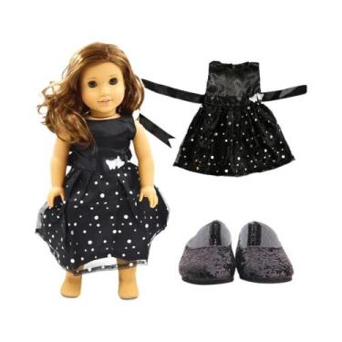 Imagem de Roupas De Boneca De Pelúcia Preta, Capa De Chuva Para Boneca De 43cm, 
