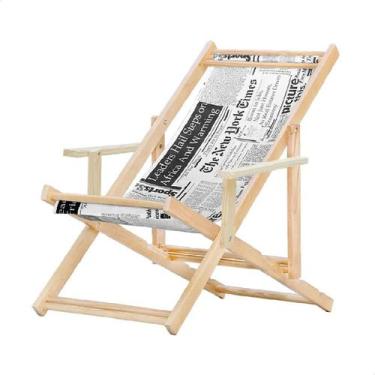 Imagem de Espreguiçadeira Dobrável para Piscina ou Varanda - Madeira Maciça, Com