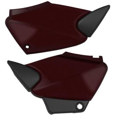 Imagem de Tampa Lateral Par Carenagem Cromo Forte Titan 2000 Até 2008, VERMELHO 