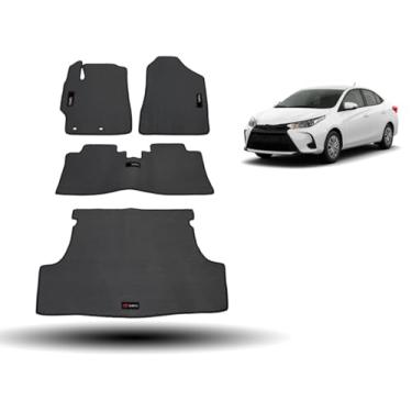 Imagem de Tapete De Borracha Compativel com Yaris Sedan Traseiro Inteiriço e Porta Malas