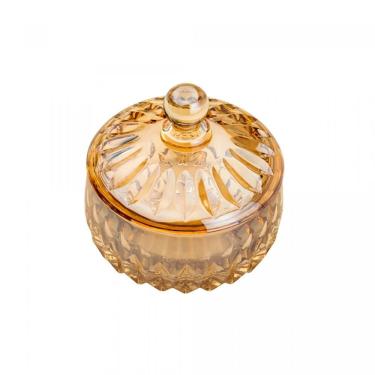 Imagem de Potiche Em Cristal Louise 11x11cm Wolff âmbar Metalizado