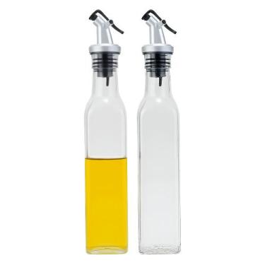 Imagem de Kit 2 Galheteiro de Vidro Garrafa Porta Azeite 250ml Mesa com Bico Dos