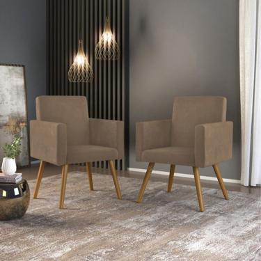 Imagem de Kit 08 Poltronas Nina Decorativa Para Recepção Balaqui Decor Cor:capuccino