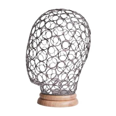 Imagem de Ysyqkn Suporte para Perucas, Cabeça de Manequim Oca de Metal, Expositor de Chapéus, Suporte para Perucas, Modelo de Exibição de Perucas, Suporte para Perucas, Preto