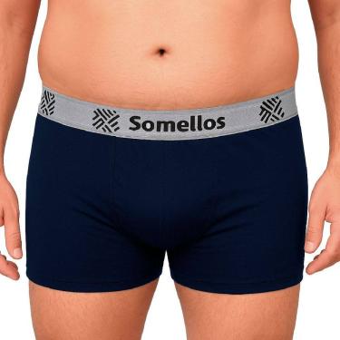 Imagem de Cueca Boxer Somellos Masculina Microfibra Premium Anatómica Confortável Azul, Branca e Preta
