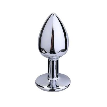 Imagem de Plug Anal Aço Inoxidável Tamanho G Joia Redonda Azul Claro