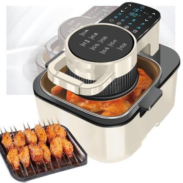 Imagem de Fritadeira Air Fryer,fritadeira de ar visual 5 em 1, 8 menus predefinidos, grande capacidade de 9 litros, memória de falha de energia, com tela de toque holográfica