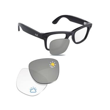 Imagem de Glintbay Lentes de óculos de sol de substituição compatíveis com Ray-Ban RW4008 fotocromáticas ópticas transparentes para armações Meta de 53 mm