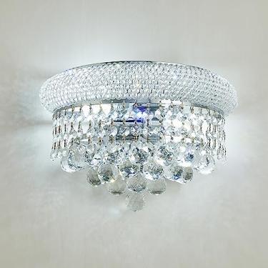 Imagem de chandiry Arandelas de parede de cristal império, luminárias de parede cromadas, lâmpada de parede de luxo para sala de estar, quarto, banheiro, cabeceira, corredor, escada