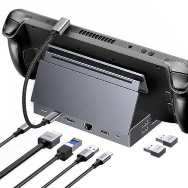Imagem de UGREEN Steam Deck Dock, Hub USB C 9 em 1 com Suporte Ajustável, HDMI 4K@60Hz, Ethernet 1000M, USB A e C 3.2, Leitor de Cartão SD/TF, PD 100 W, Compatível com Steam Deck, Switch, ROG Ally, Legion Go