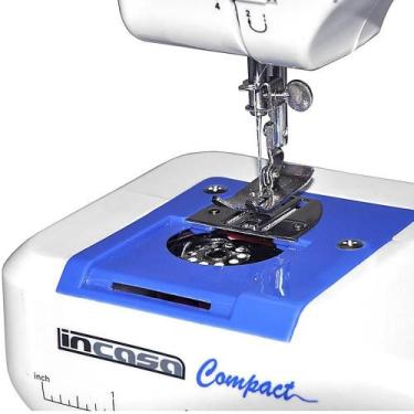 Imagem de Máquina De Costura Incasa Compact Portátil Branco/ul, Branco e Azul, B