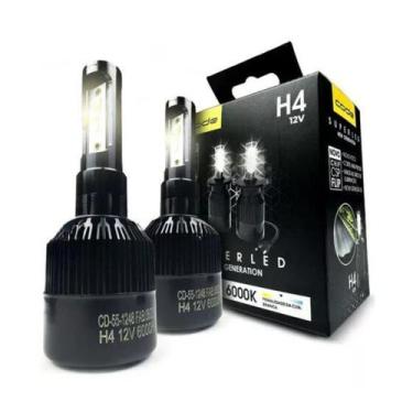 Imagem de Kit Lâmpada Automotiva Branca Led Chip Csp Flip H4 12V 6000K - Code