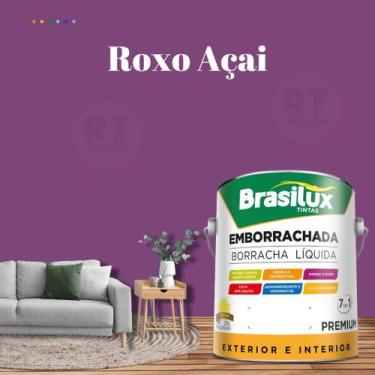 Imagem de Tinta Borracha Líquida Para Parede Cor Roxo Brasilux 3,2l Acrílica Lav