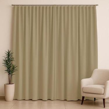 Imagem de Cortina Blackout Tecido 6,00x2,50m para Trilho Suiço 5m 100% Poliéster