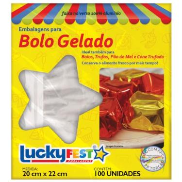 Imagem de Embalagem para Bolo Gelado LuckyFest 20x22cm Ideal para Bolos Gelados, Trufas, Cone Trufado (Incolor)