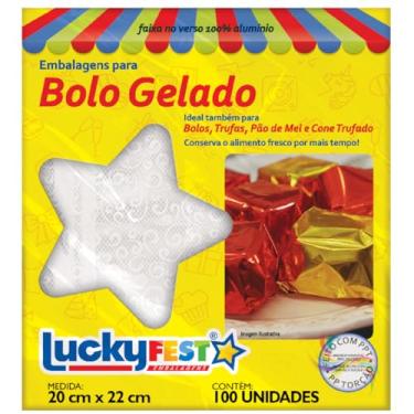 Imagem de Embalagem para Bolo Gelado LuckyFest 20x22cm Ideal para Bolos Gelados, Trufas, Cone Trufado (Renda Branco)