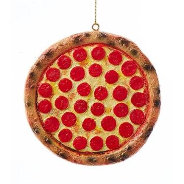 Imagem de Mini Pizza Enfeite de Natal Clássico Pepperoni Redondo Amantes de Pizza Decoração de Árvore de Natal