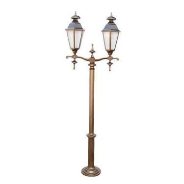 Imagem de Poste Colonial Londres Jardim Alumínio 02 Luminárias 2,52m - OUTRAS MA