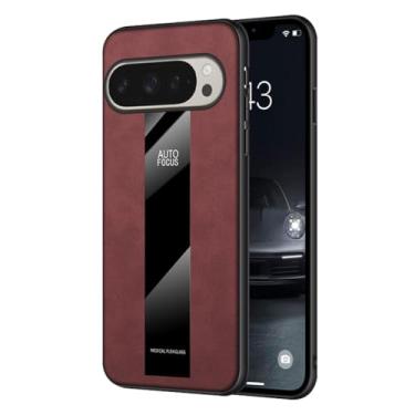 Imagem de LTLMYDAM Capa de couro para Google Pixel 10ProXL/10 Pro/10, capa fina à prova de impressão digital leve fosca à prova de choque minimalista antiderrapante, vermelha, 10