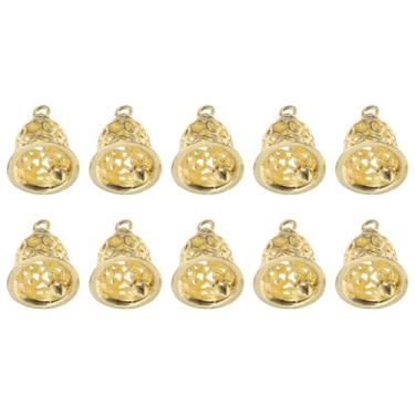 Imagem de SAFIGLE 10 Sinos Decorativos de para Artesanato Faça Você Mesmo, Acessórios Pingentes de Sino Oco para Roupas E Bolsas, Sinos Dourados Vintage, Tamanho 0,59 X 0,47 Polegadas