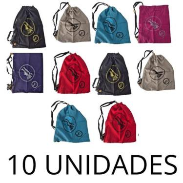 Imagem de Mochila Saco Kit com10 Sacochila Sortida Esporte Academia Futebol Pass