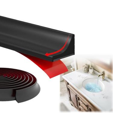 Imagem de Protetor de barragem de água de limite de chuveiro de 1,5 m - Barreira impermeável de silicone autoadesivo para separação seca e molhada, tira de vedação inferior da porta do chuveiro protetor contra