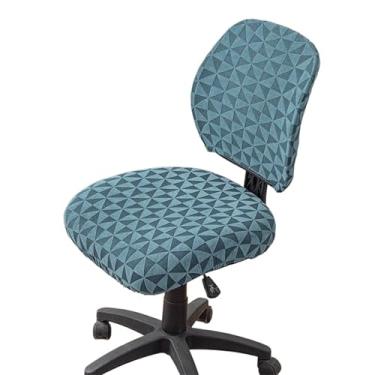 Imagem de Lzyjckh Capa elástica para cadeira de escritório, 2 peças, Capa universal removível e antiderrapante para cadeiras para assento de cadeira de mesa - Protetor decorativo para escritório,Blue