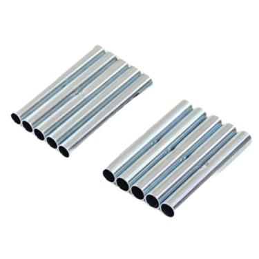 Imagem de UGPLM 10 peças de conectores de haste de barraca tubos de metal mangas de reparo de haste de barraca para hastes de fibra de vidro de 8,5 mm de diâmetro