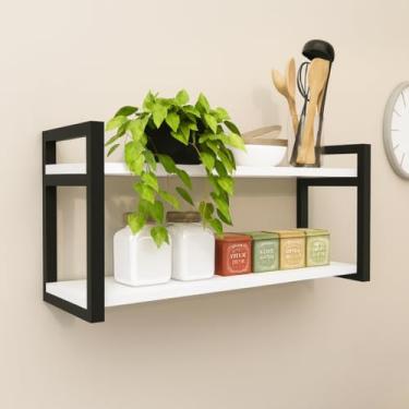 Imagem de Prateleira Suspensa Nicho Estilo Industrial 35x60cm 100% MDF Premium e Aço Carbono