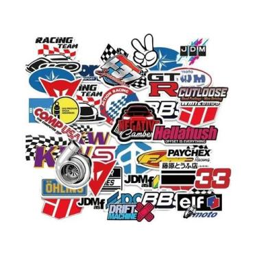 Imagem de Adesivos De Carro De Corrida JDM Impermeáveis Para Laptop, Skateboard,