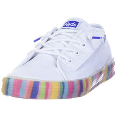 Imagem de Keds Tênis infantil Kickstart Seasonal Jr, Branco/Multi, 9 Little Kid