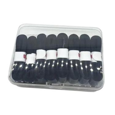 Imagem de oshhni Fita adesiva antiderrapante para raquete de badminton, 8 peças, faixa de suor, toque macio e seco, envoltório de cabo de alto desempenho para raquete, Preto