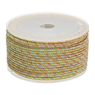 Imagem de PATIKIL 15 jardas x 2,5 mm cordão trançado, pulseira metálica, cordão de macramê, trança, miçangas, fio para cordas, tricô, faça você mesmo, joias, suporte de parede para plantas, dourado