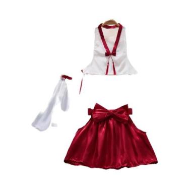 Imagem de Conjunto De Top Cropped Sem Mangas Com Babados Rosa E Saia Mini Em 2 P