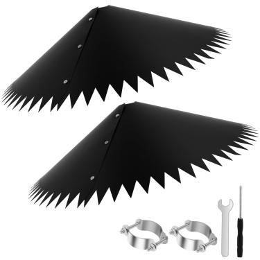 Imagem de Defletor de esquilo, 2 peças de defletor à prova de esquilos para postes de alimentador de pássaros, plástico de 48 cm, protetor de esquilo, fácil de instalar para jardim, pátio, mastro de madeira