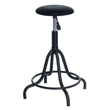 Imagem de Banqueta Estofada Cozinha Industrial Loft Giratória West Preto