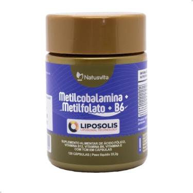 Imagem de 120 cápsulas Metilcobalamina B12 + Metilfolato Ácido Fólico + Vitamina B6 + Vit E + TCM Lipossomal Alta Absorção