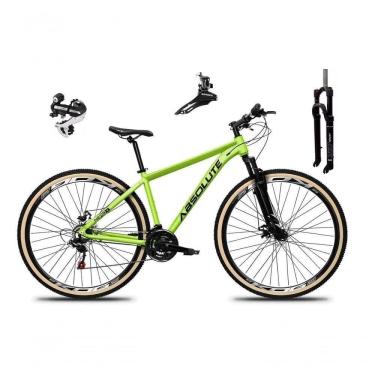 Imagem de Bicicleta Aro 29 Absolute Nero 5 Câmbio Shimano 24v Acera K7 Garfo Trava Freio A Disco Pneu C/faixa - Verde Tam.21